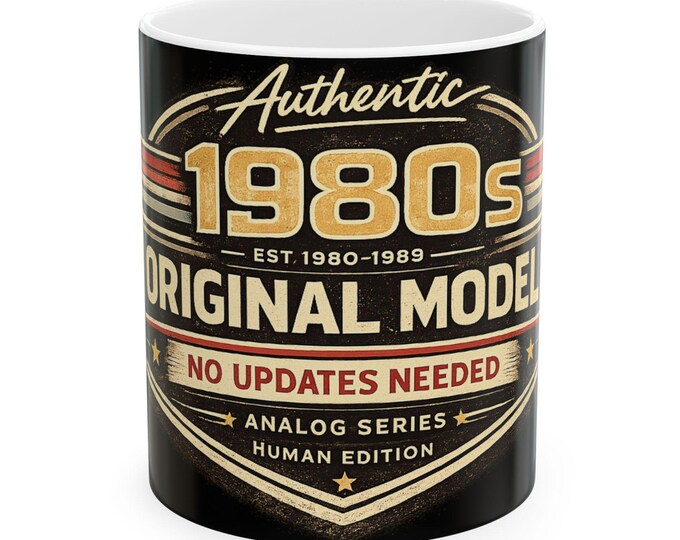 1980s Original Model Ceramic Mug | Retro Analog Design