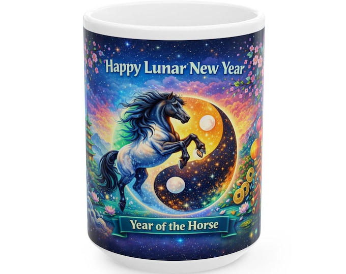 Lunar New Year Horse Mug | 2026 Ceramic Coffee Tea Cup Gift