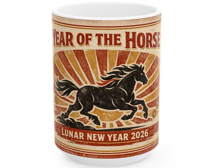 2026 Mug Year of the Horse Lunar New Year  | Ceramic Tea and Coffee Cup