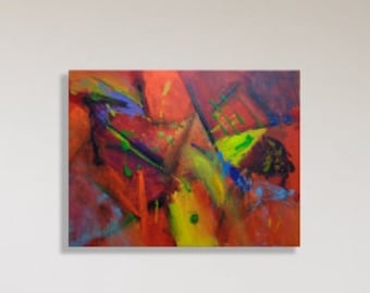 Negative Light Acrylic Painting on Stretched Canvas, 18"x24"