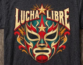 Lucha Libre Mask T-Shirt, Retro Mexican Wrestling Tee, Luchador Shirt