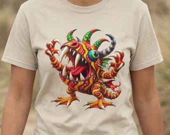 Wild Fanged Monster T-Shirt, Alebrije Fantasy Creature Tee