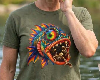 Dark Whimsy Folk Art T-Shirt, Surreal Creature Tee