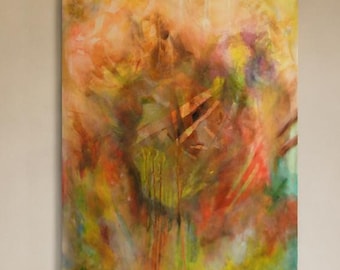 New Mexico Landscape Acrylic Painting, Original Art 30"x40"