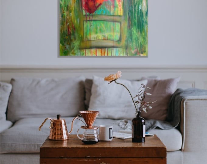 Original Abstract Acrylic Painting on Canvas, 30x40, Signed