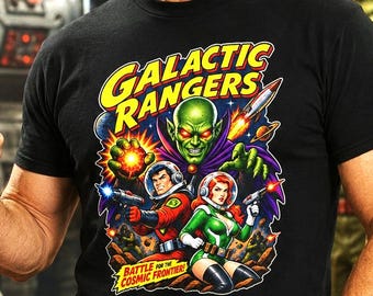 Retro Sci Fi T-Shirt / Galactic Rangers Original Pulp Comic Space Adventure Tee