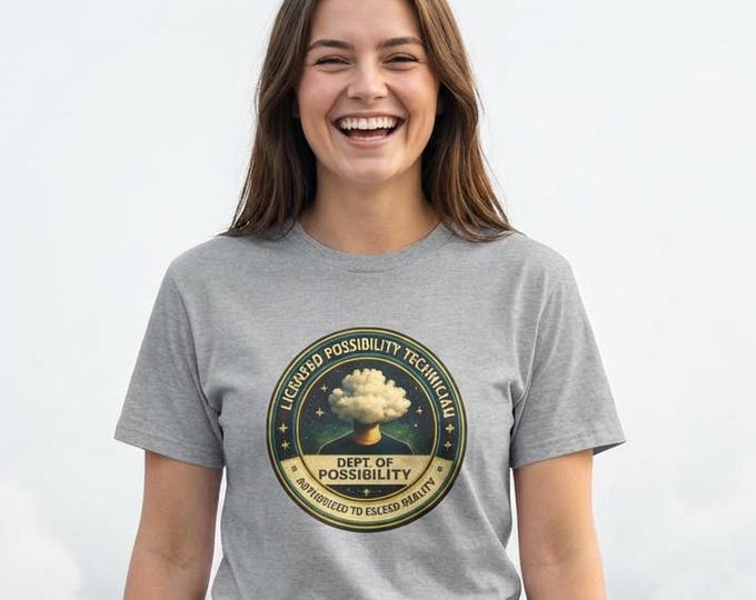 Possibility Technician Tee | Funny Cloud Head Badge