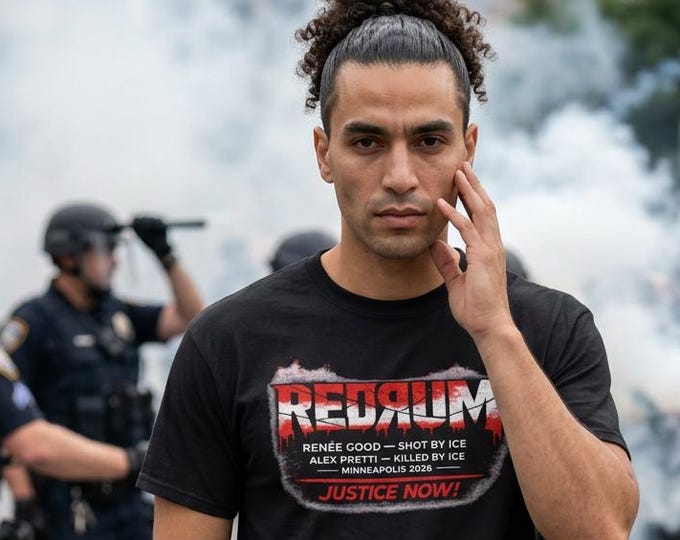 REDRUM Protest Shirt / Justice Now/ Political Activist T-Shirt / Minneapolis 2026 Resistance
