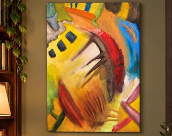 Colorful Contemporary Art, Original Abstract Painting 30x40, New Mexico Artist