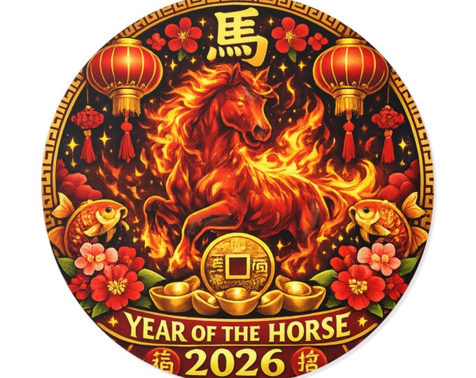 2026 Sticker Year of the Horse  | Chinese New Year Zodiac Horse