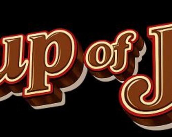 Cup of Joe Mug  /Retro 3D Typography/ Vintage Coffee Design