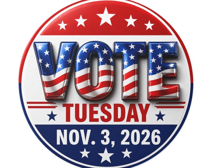 Vote Tuesday Nov 3 Vinyl Sticker | American Flag Election Design
