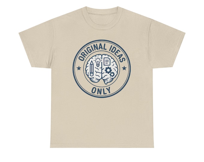 Original Ideas Only T-Shirt | Brain Lightbulb Design