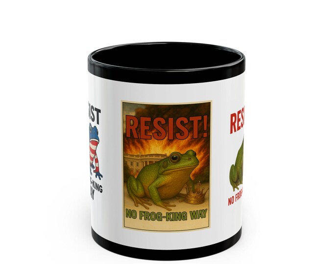 Mug Portland Frog Protest, Activist Gift, Rebellion Kitchen Decor