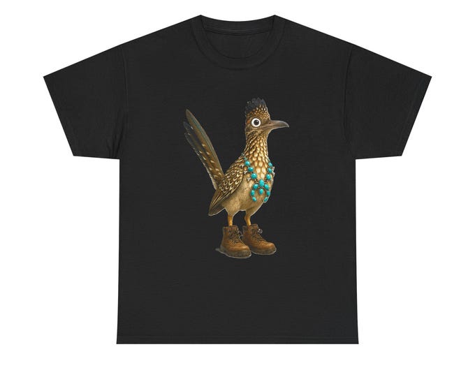 Roadrunner in Boots T-Shirt | Whimsical Bird Illustration