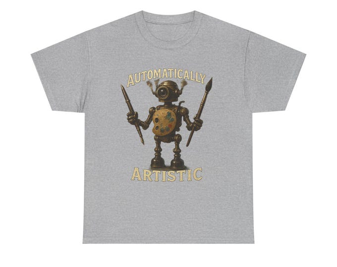 Automatically Artistic Robot Tee | Retro Steampunk Bot Illustration