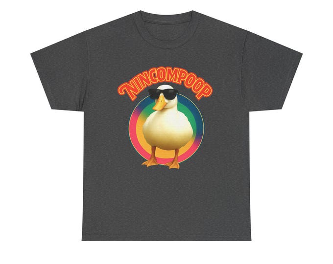 Funny Duck 'Nincompoop' Graphic Tee | Retro Rainbow Shirt