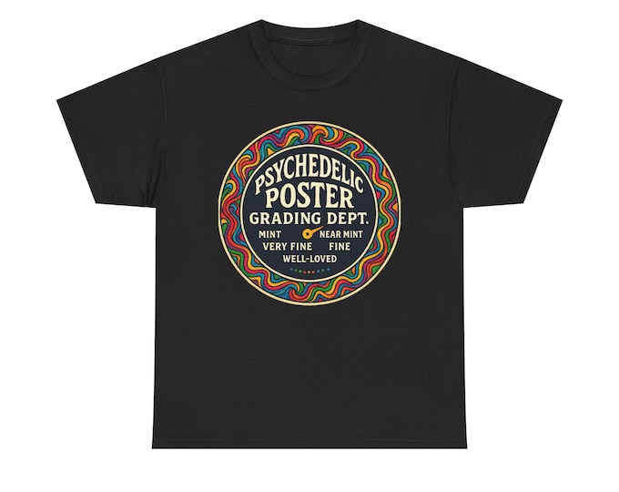 Psychedelic Poster Grading Dept T-Shirt | Retro Collector Tee