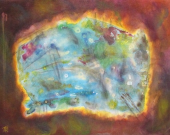 New Mexico Abstract Acrylic Painting, Original Art on Canvas