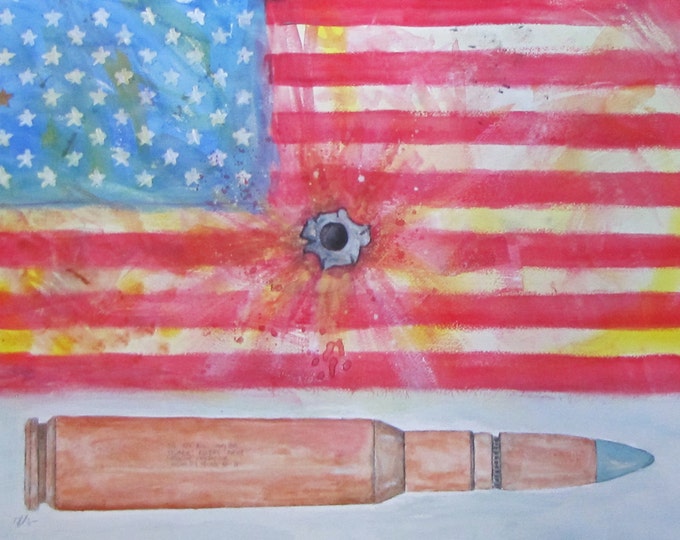 Original Watercolor of Bullet