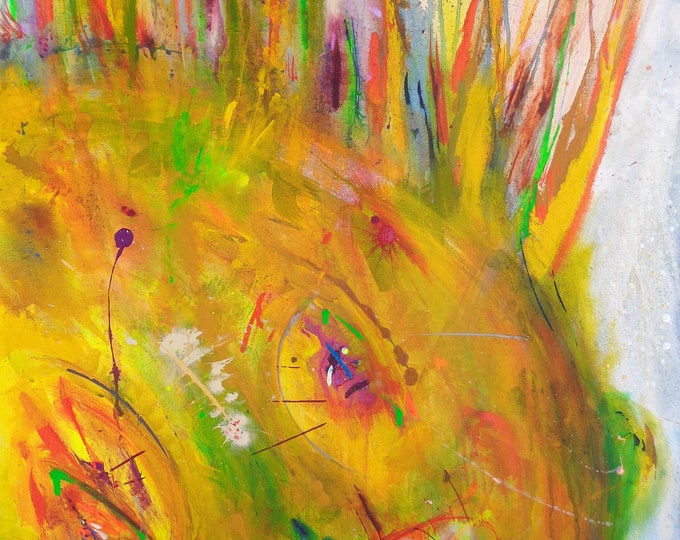 Acrylic Canvas Painting, Original Art, Intriguing with Color