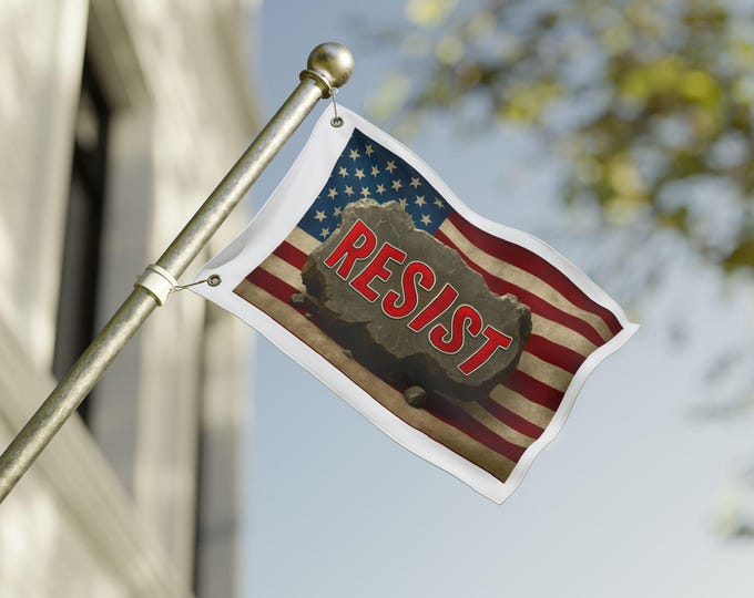 Resist & No Kings Double-Sided Protest Flag | Americana Banner