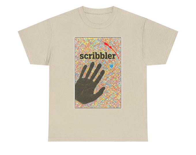 Scribbler Handprint Art / Colorful Scribble Background / Artist Tee Graphic / Grunge Stencil Typography / Creative Messy Art