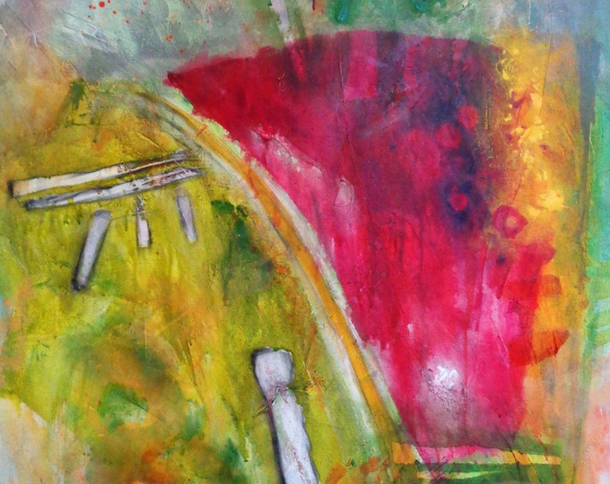 Original Painting on Canvas, Textured Acrylic