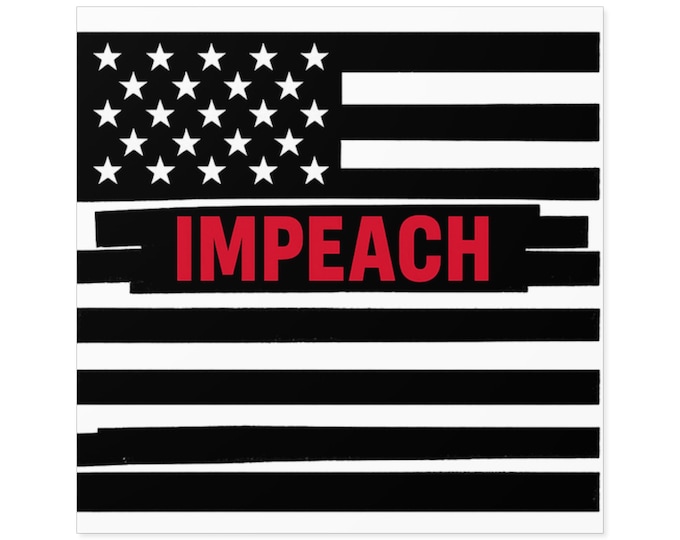 Impeach Flag Sticker | Redacted Indoor Outdoor Political Sticker