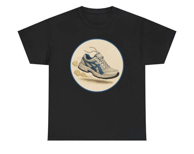Retro Running Sneaker Tee | Vintage Shoe Illustration, Athletic Graphic Shirt