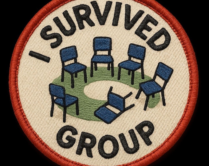 Therapy Rehab Survivor T Shirt / Embroidered Faux Badge for the Courageous Rehabers
