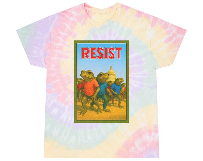 Resist Frog March graphic Tie-Dye Tee | Spiral