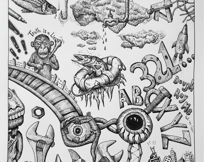 Drawing, large and dramatic