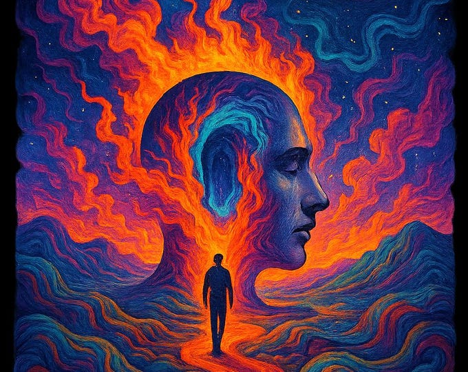 Surreal Cosmic Mind T-Shirt / Psychedelic Inner Journey Art Tee/ Abstract Space Face / Visionary Dream Art Shirt