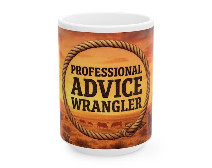 Cowboy Advice Wrangler Mug | Western Coffee Cup