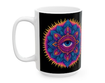 Colorful Mandala Eye Mug | Third Eye Spiritual Cup