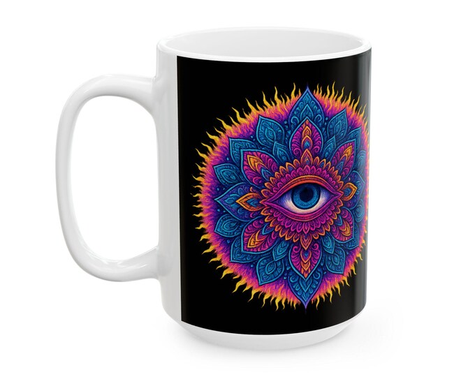 Colorful Mandala Eye Mug | Third Eye Spiritual Cup
