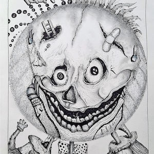 Original art, pen and ink surreal drawing