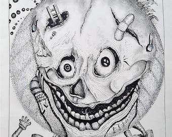 Original art, pen and ink surreal drawing