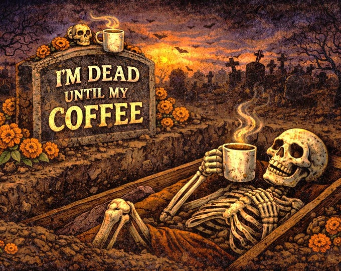 Im Dead Until My Coffee Mug / Skeleton Coffee Mug / Day of the Dead Coffee