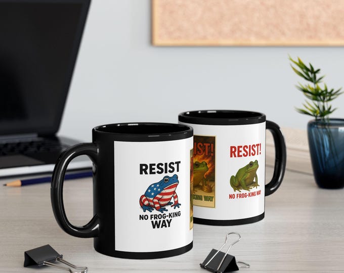 Portland Frog Mug Protest, Activist Gift, Rebellion Kitchen Decor