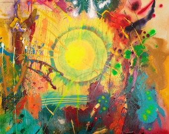 Acrylic Canvas Painting, Original Art, Intriguing with Color