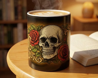 The Music Never Dies Skull Roses Mug