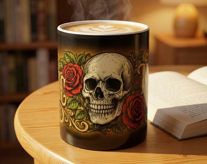 The Music Never Dies Skull Roses Mug