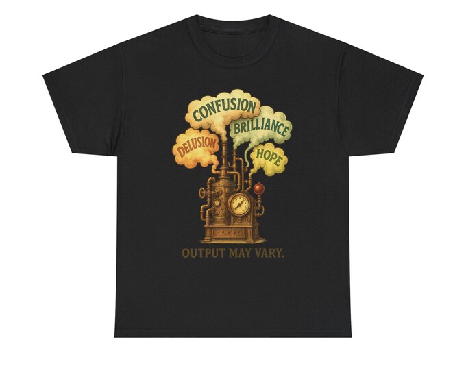 Artist Steampunk Thought Machine Tee | 'Output May Vary' Graphic T-Shirt