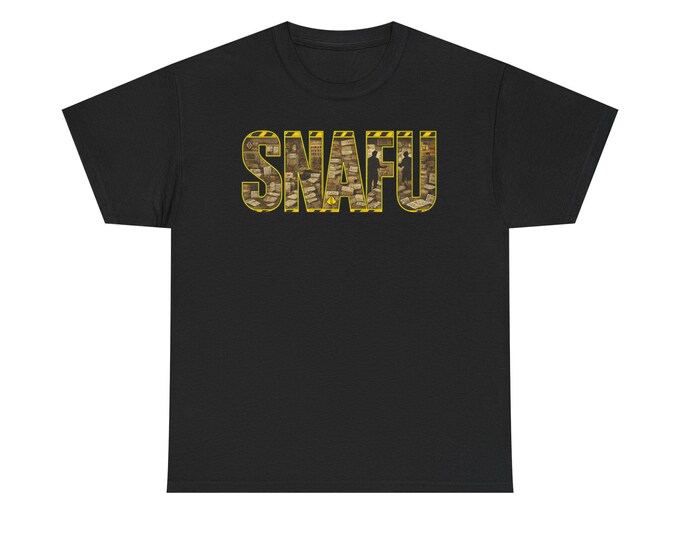 SNAFU Camo T-Shirt | Military Slang, Distressed Typography