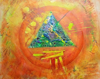 Mythical Abstract Acrylic Painting, Original Art from Artist
