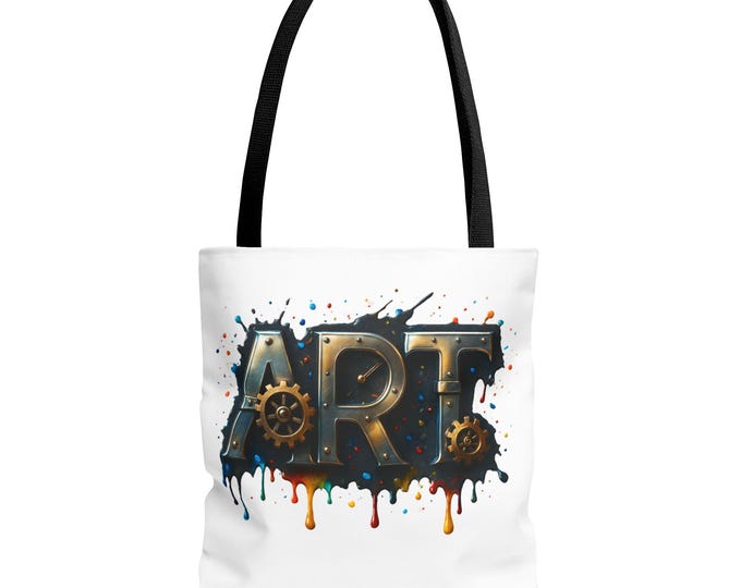 Steampunk 'ART' Drip Design Tote Bag | All-Over Print for Artists