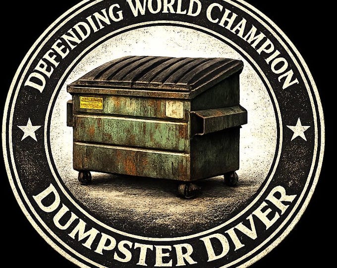 Defending World Champion Dumpster Diver Shirt, Vintage Garbage Humor Tee