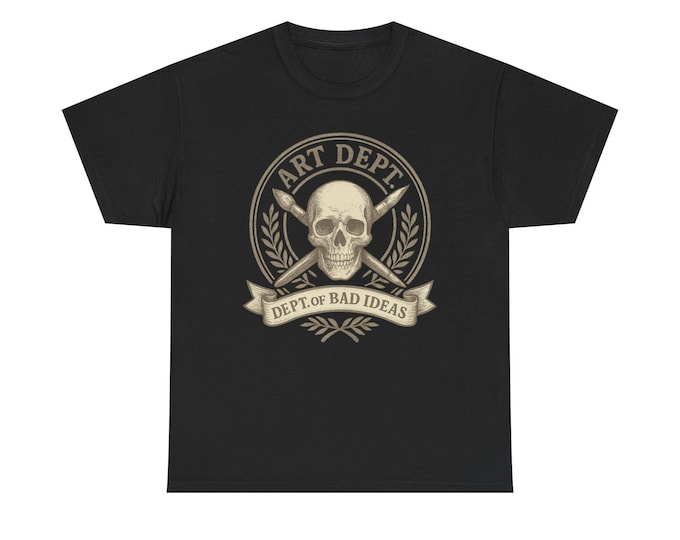 Art Dept Skull and Crossed Brushes T-Shirt | Dept. of Bad Ideas